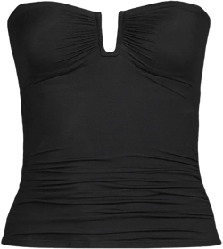 Lands' End Women's D-Cup Slender Suit U-Wire Bandeau Tankini Top - 18 - Black