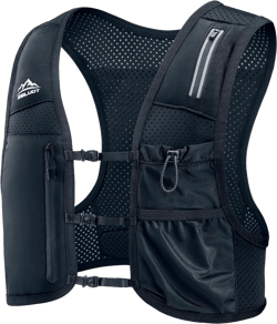 Running Vest for Women Men, USA Original Patent, Adjustable Chest Straps Running Hydration Vest with 500ml Soft Flask and Phone Holder, Lightweight Reflective Hydration Backpack Medium-Large Black