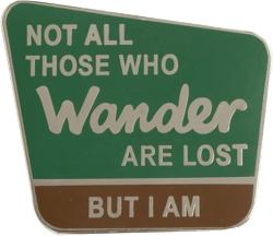 Not All Those Who Wander Are Lost, But I Am - Pin, Patch or Car Magnet by Dissent Pins Enamel Pin