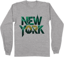 Clipart New York Long Sleeve Shirt Unisex 5X-Large Grey