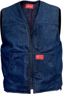 Wild Ass Lined Denim Vest Medium Blue