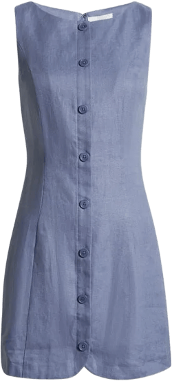 Reformation Women's Blue Zarae Linen Minidress