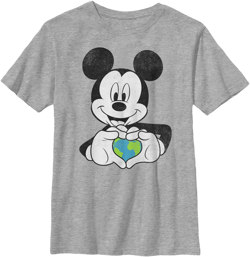 Boy's Mickey & Friends Mickey Mouse Earth Heart  Graphic Tee