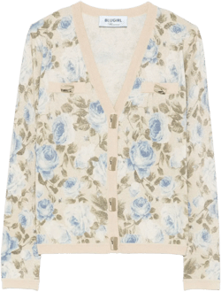 floral-print lurex cardigan 