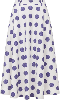polka-dot midi skirt
