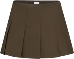 pleated gabardine mini skirt