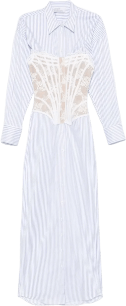 layered-effect shirt dress