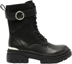 belted-ankle leather boots