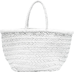 interwoven leather tote bag
