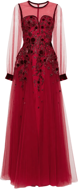 embroidered tulle dress