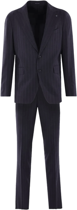 pinstripe-pattern wool suit