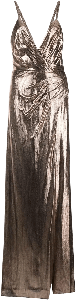 Yesi lamé wrap dress