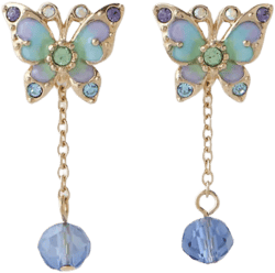 Aqua & Lavender Butterfly Earrings