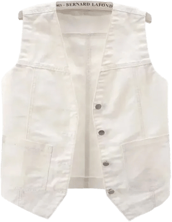 Alr™ Women's V-Neck Denim Vest, White