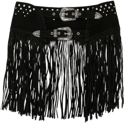 Fringe Studded Belt Understated Leather