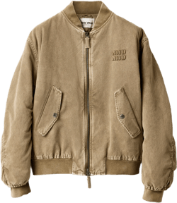 Garment-dyed Gabardine Bomber Jacket In Tundra