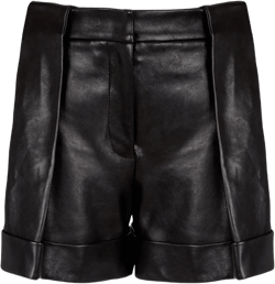 pleated leather shorts