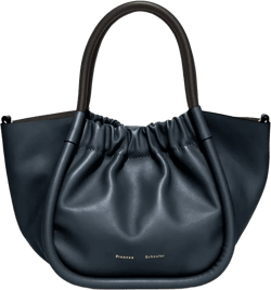 small ruched tote bag