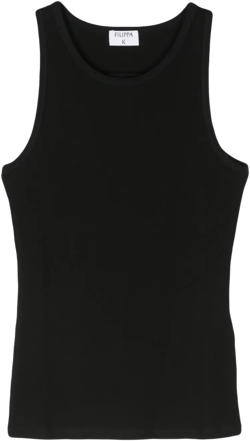 ribbed stretch-cotton top