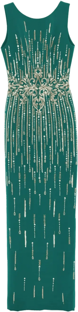 crepe beaded dress