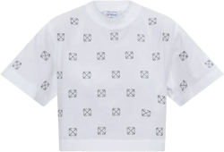 monogram-embroidered cropped t-shirt 
