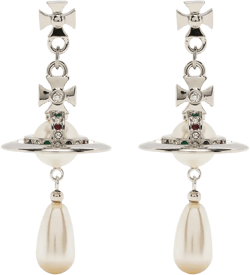 Orb crystal-embellished drop earrings