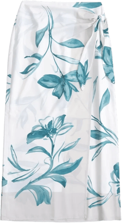 Mid Rise Wrap Maxi Skirt