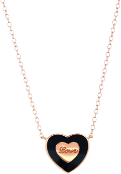 Donatello Gian Sterling Silver Rose Plated Heart Necklace