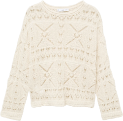 Oversized openwork knitted sweater