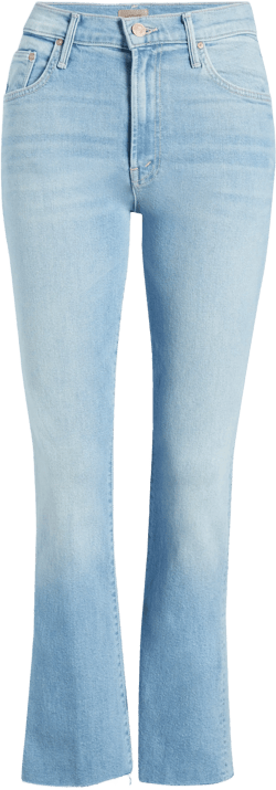 MOTHER The Insider High Waist Fray Hem Crop Bootcut Jeans