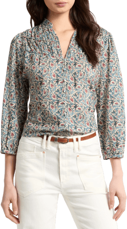 PAIGE Arlette Pleated Peasant Top