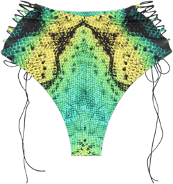 snake-print high-waist bikini bottoms