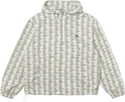 Lacoste Men's Unisex Lve Monogram Patterned Pullover Windbreaker XX-Large Lapland/Green