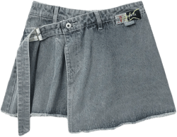 wrap-design denim skort