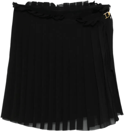pleated twill mini skirt