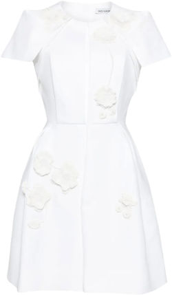 Signature floral-appliqué midi dress