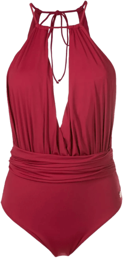 keyhole-detail halterneck swimsuit