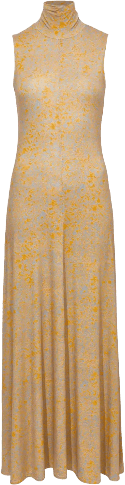 abstract-print high-neck dress