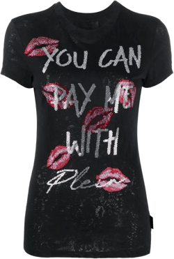 rhinestone-embellished T-shirt