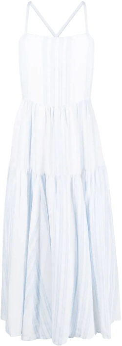 striped linen midi dress