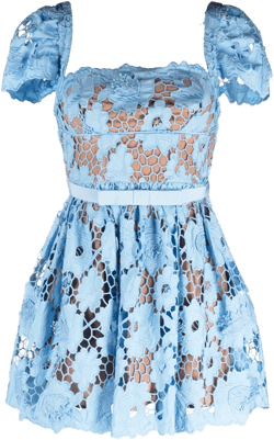 3D cotton lace mini dress
