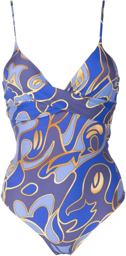graphic-print swimsuit 