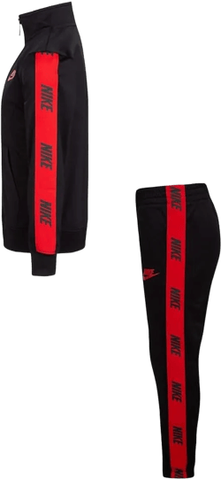 Nike boys Logo Taping Jacket and Pants Two-piece Track Set (Little Kids) 6 Years Black