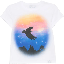 bird-print T-shirt