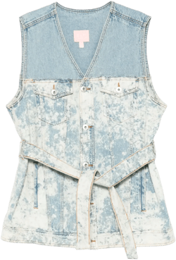 washed denim waistcoat