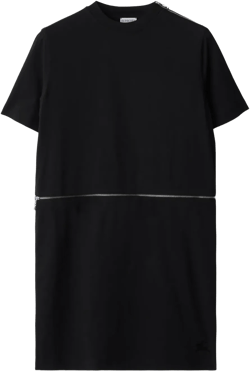 logo-embroidered cotton dress