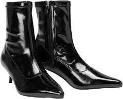 POINTED TOE KITTEN HEEL ANKLE BOOTS