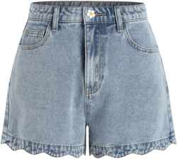 Solid Wave Trim Jean Shorts