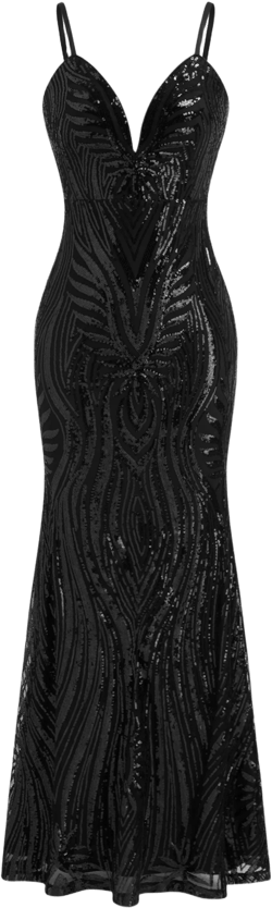 Sequins V-neck Mermaid Maxi Dress