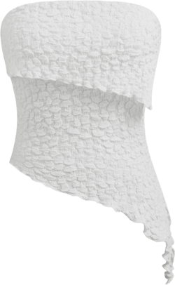 Asymmetrical Hem Solid Texture Tube Top
